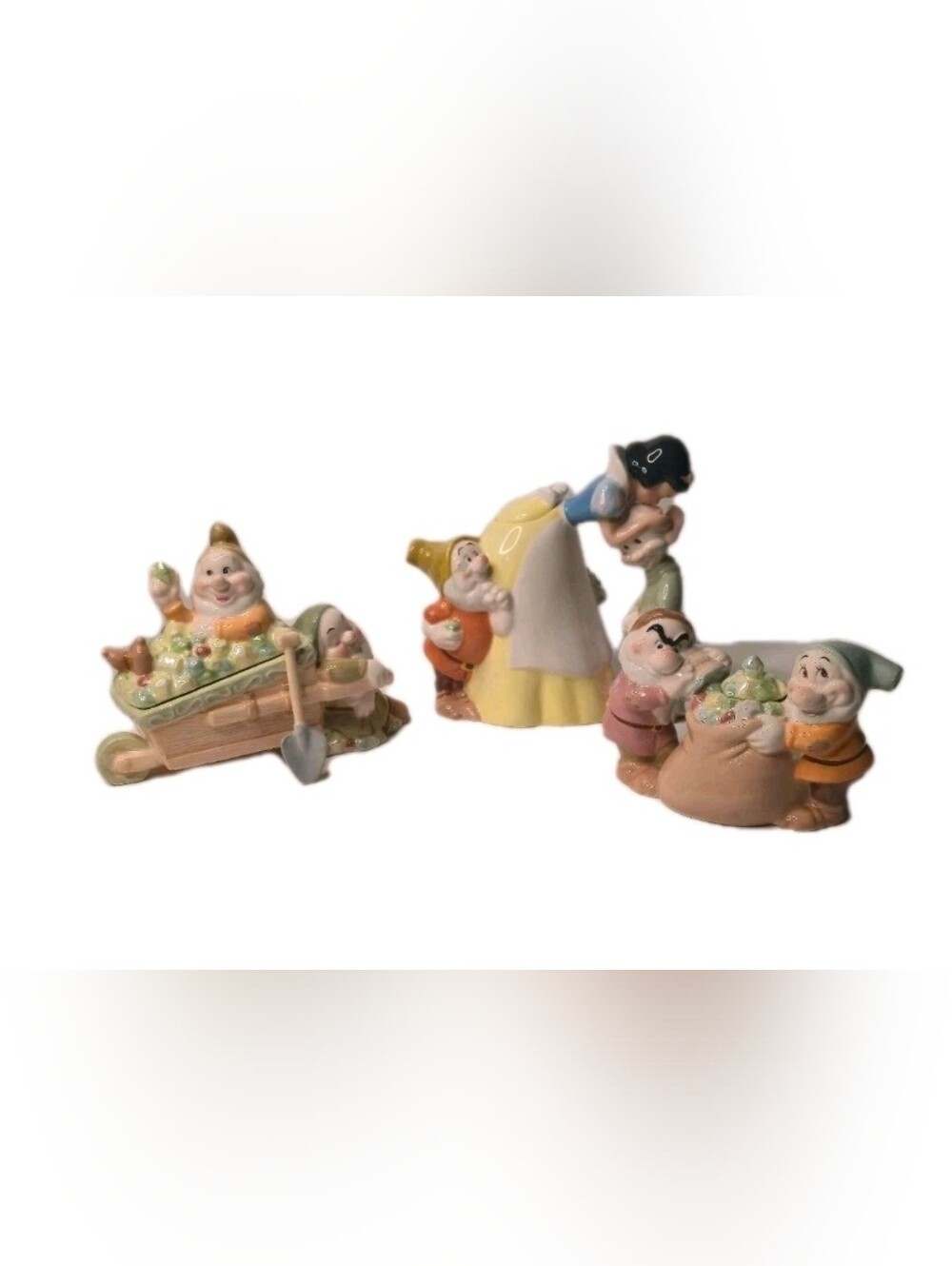 Rare Retired Disney Direct 2000s Snow White & Seven Dwarfs Ceramic Tea Set IOB